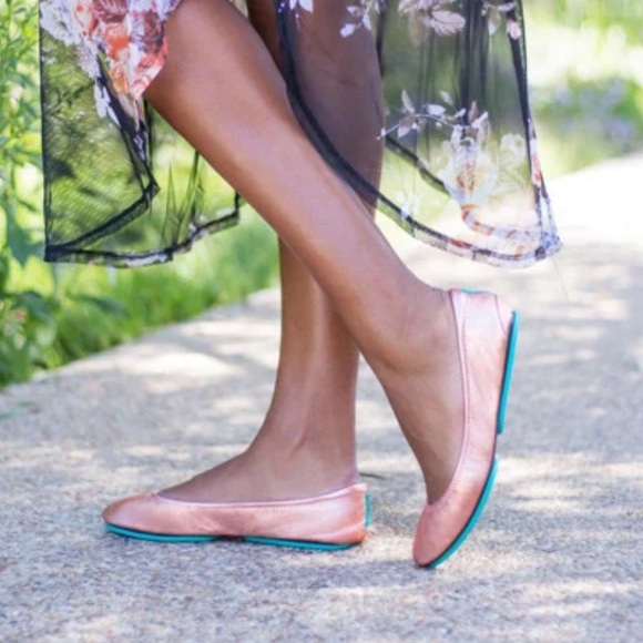 Tieks Women's Rose Gold Glam Metallic Copper Ballet Flats - Picture 15 of 15